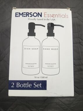 Emerson Essentials 2-bottle set containing glass dispensers